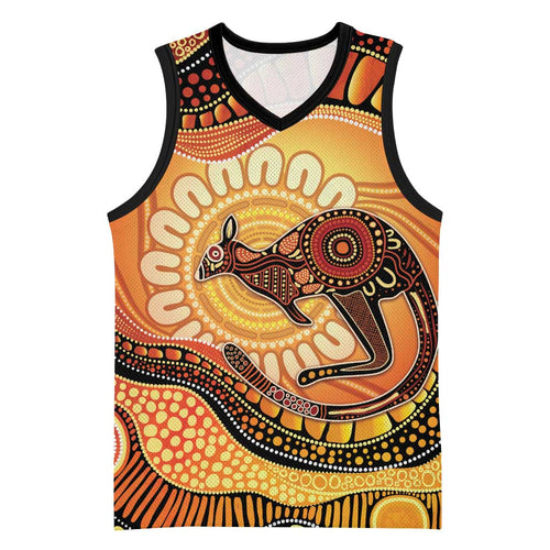 Indigenous Kangaroo Australia Basketball Jersey Australian Aboriginal Art Proud