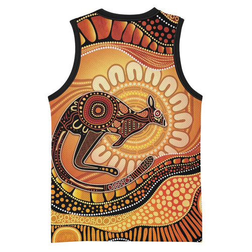Indigenous Kangaroo Australia Basketball Jersey Australian Aboriginal Art Proud