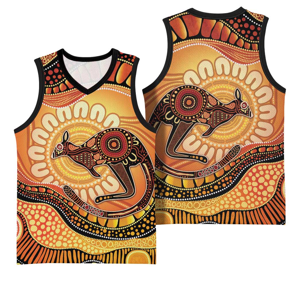 Indigenous Kangaroo Australia Basketball Jersey Australian Aboriginal Art Proud
