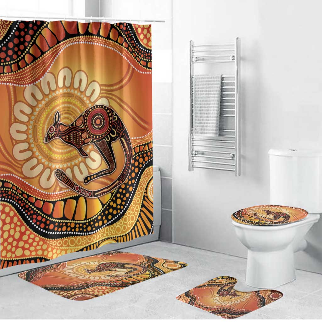 Indigenous Kangaroo Australia Bathroom Set Australian Aboriginal Art Proud