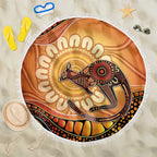 Indigenous Kangaroo Australia Beach Blanket Australian Aboriginal Art Proud