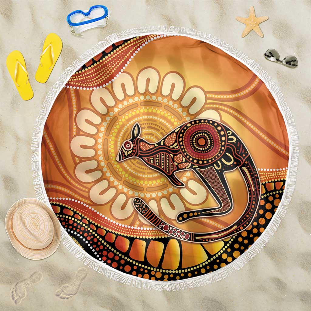 Indigenous Kangaroo Australia Beach Blanket Australian Aboriginal Art Proud