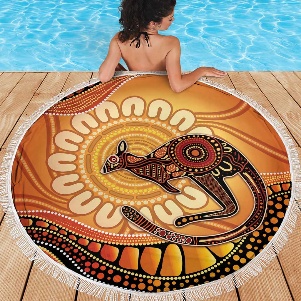 Indigenous Kangaroo Australia Beach Blanket Australian Aboriginal Art Proud