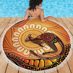 Indigenous Kangaroo Australia Beach Blanket Australian Aboriginal Art Proud