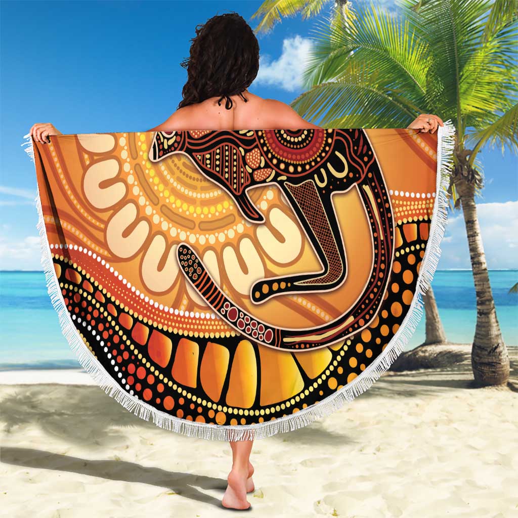 Indigenous Kangaroo Australia Beach Blanket Australian Aboriginal Art Proud