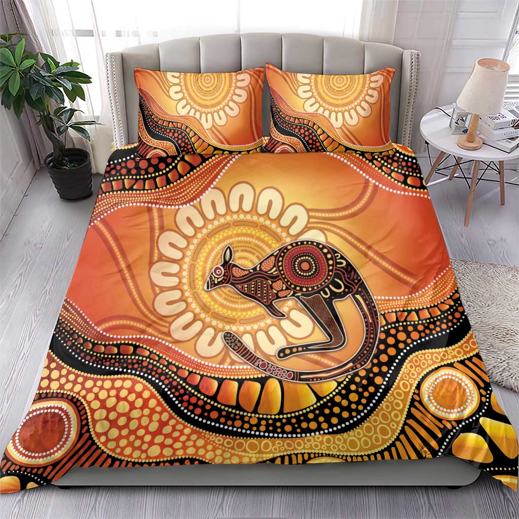 Indigenous Kangaroo Australia Bedding Set Australian Aboriginal Art Proud