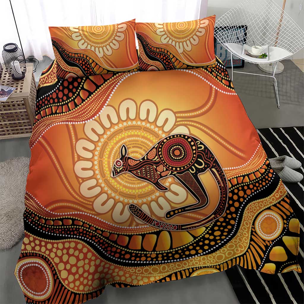 Indigenous Kangaroo Australia Bedding Set Australian Aboriginal Art Proud