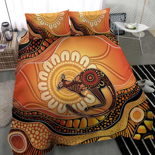 Indigenous Kangaroo Australia Bedding Set Australian Aboriginal Art Proud