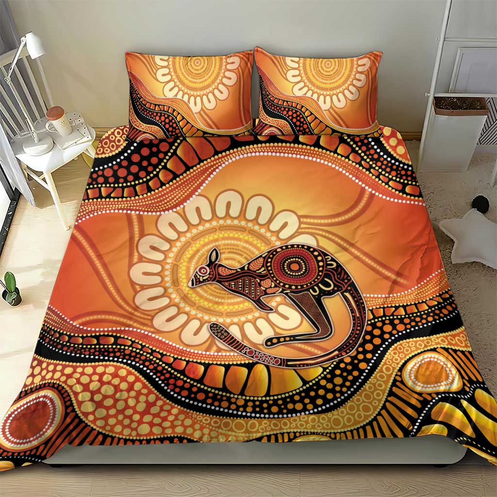 Indigenous Kangaroo Australia Bedding Set Australian Aboriginal Art Proud