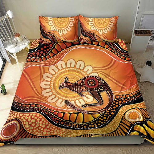 Indigenous Kangaroo Australia Bedding Set Australian Aboriginal Art Proud