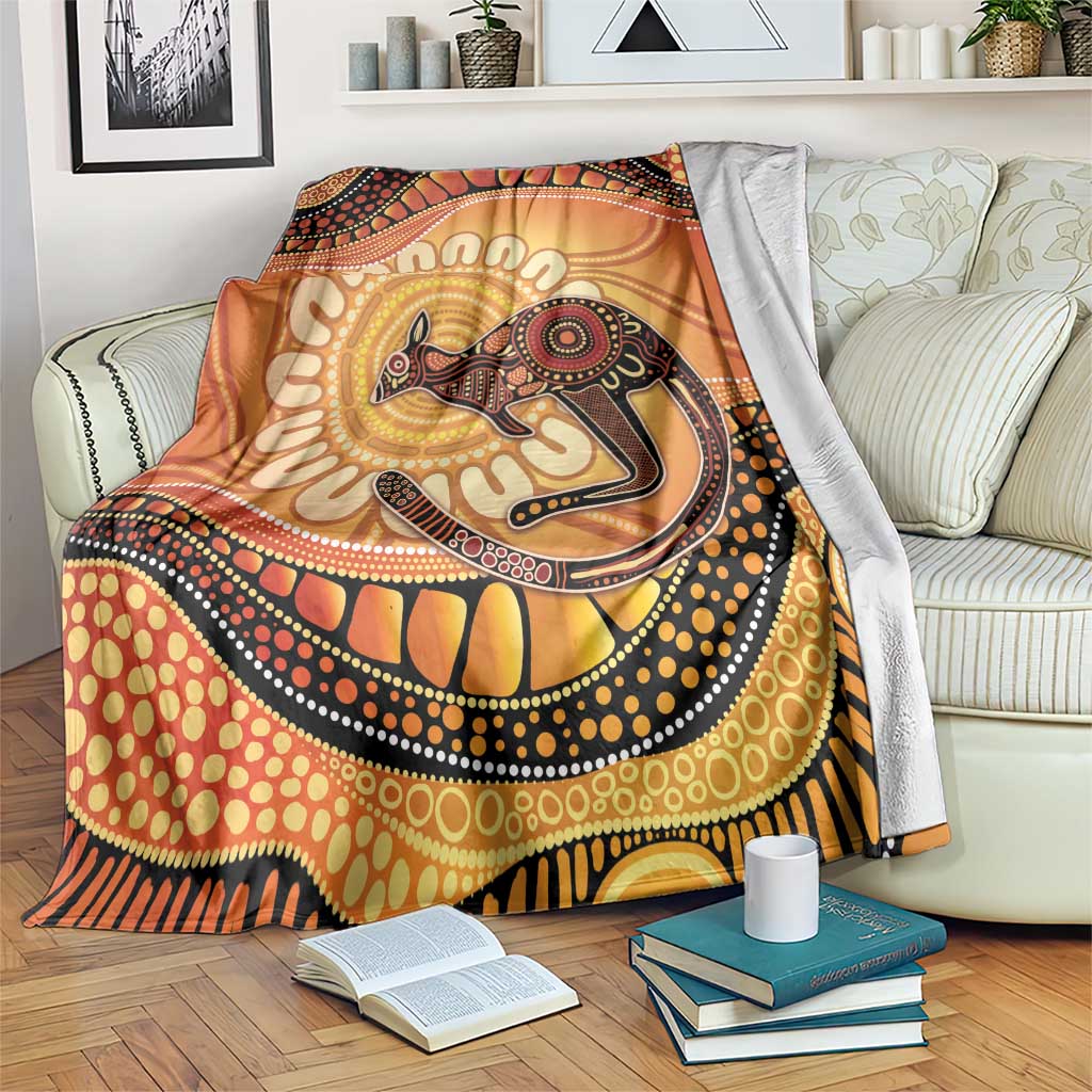 Indigenous Kangaroo Australia Blanket Australian Aboriginal Art Proud