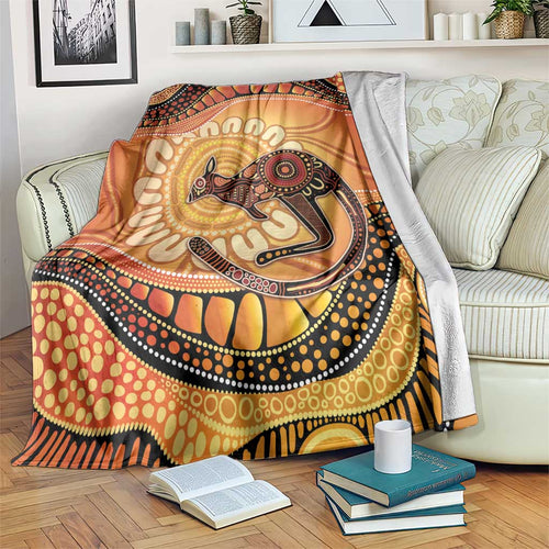Indigenous Kangaroo Australia Blanket Australian Aboriginal Art Proud