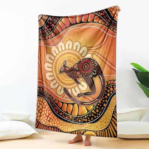 Indigenous Kangaroo Australia Blanket Australian Aboriginal Art Proud