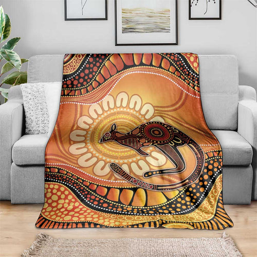 Indigenous Kangaroo Australia Blanket Australian Aboriginal Art Proud
