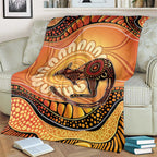 Indigenous Kangaroo Australia Blanket Australian Aboriginal Art Proud