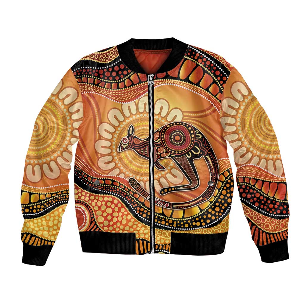 Indigenous Kangaroo Australia Bomber Jacket Australian Aboriginal Art Proud