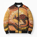Indigenous Kangaroo Australia Bomber Puffer Jacket Australian Aboriginal Art Proud