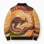 Indigenous Kangaroo Australia Bomber Puffer Jacket Australian Aboriginal Art Proud