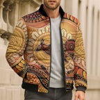 Indigenous Kangaroo Australia Bomber Puffer Jacket Australian Aboriginal Art Proud