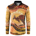 Indigenous Kangaroo Australia Button Sweatshirt Australian Aboriginal Art Proud