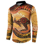 Indigenous Kangaroo Australia Button Sweatshirt Australian Aboriginal Art Proud
