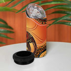 Indigenous Kangaroo Australia 4 in 1 Can Cooler Tumbler Australian Aboriginal Art Proud