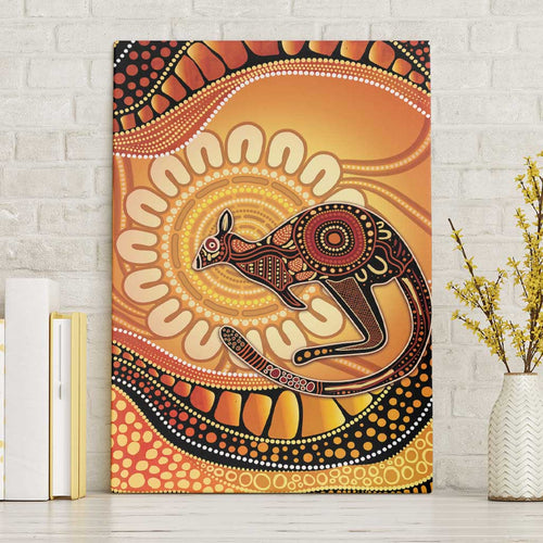 Indigenous Kangaroo Australia Canvas Wall Art Australian Aboriginal Art Proud