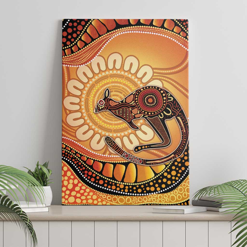Indigenous Kangaroo Australia Canvas Wall Art Australian Aboriginal Art Proud
