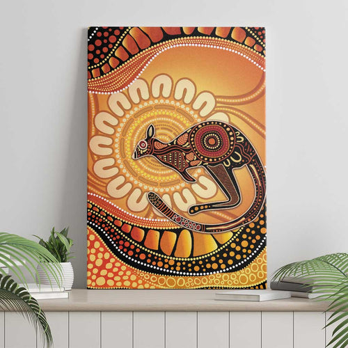 Indigenous Kangaroo Australia Canvas Wall Art Australian Aboriginal Art Proud
