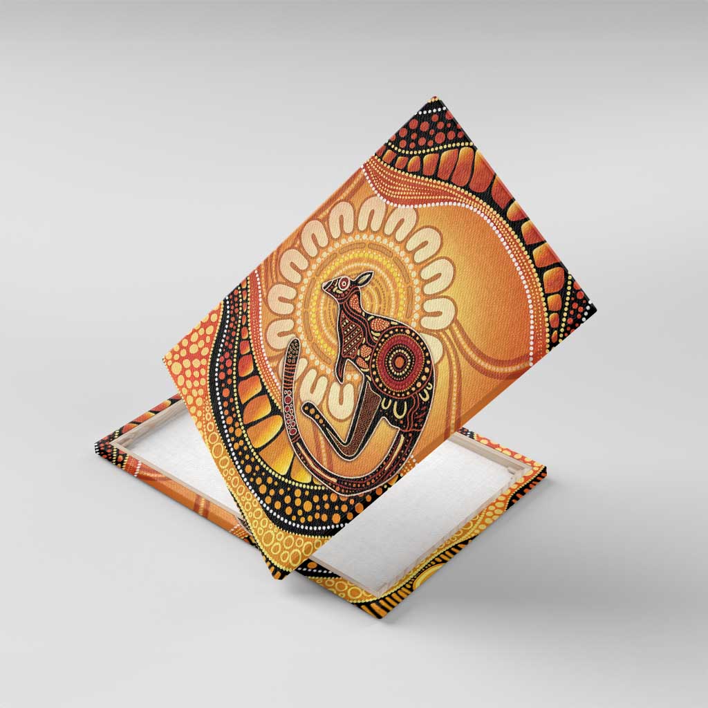 Indigenous Kangaroo Australia Canvas Wall Art Australian Aboriginal Art Proud