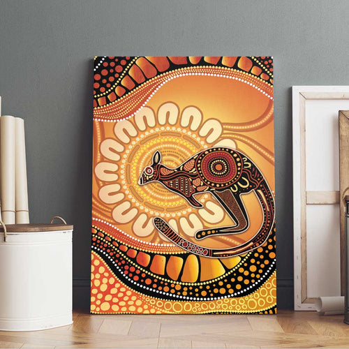 Indigenous Kangaroo Australia Canvas Wall Art Australian Aboriginal Art Proud