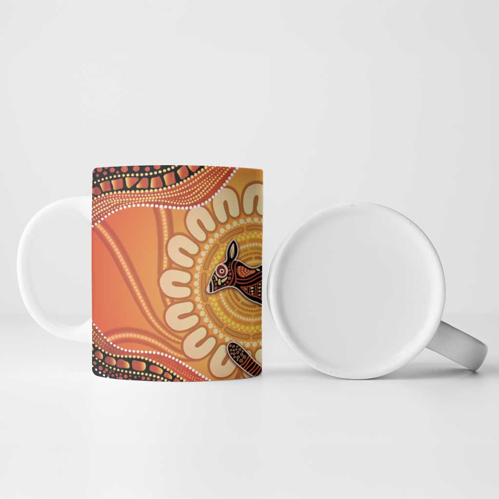 Indigenous Kangaroo Australia Ceramic Mug Australian Aboriginal Art Proud