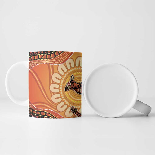 Indigenous Kangaroo Australia Ceramic Mug Australian Aboriginal Art Proud