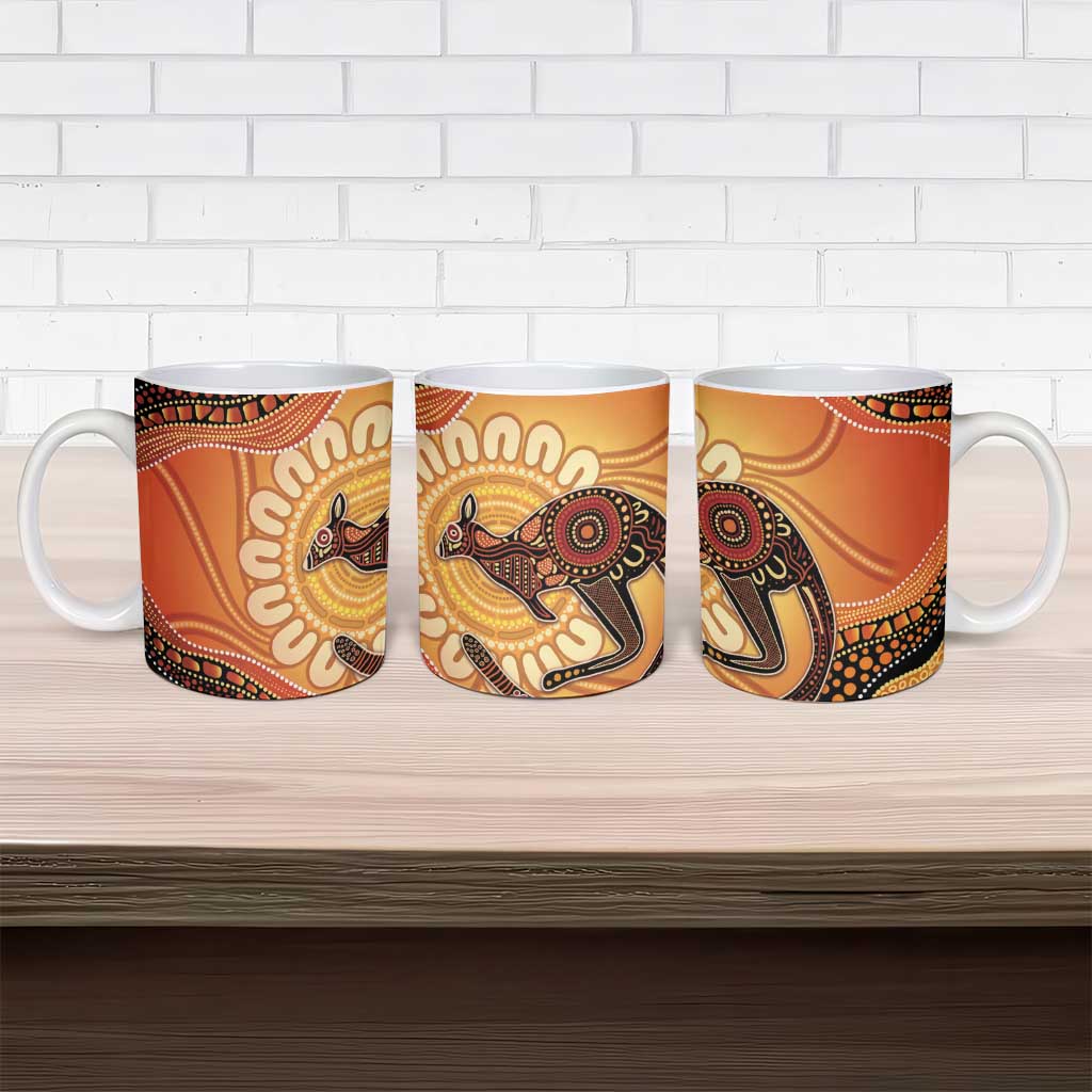 Indigenous Kangaroo Australia Ceramic Mug Australian Aboriginal Art Proud