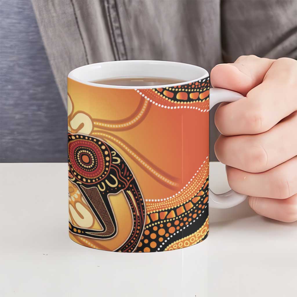 Indigenous Kangaroo Australia Ceramic Mug Australian Aboriginal Art Proud