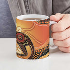 Indigenous Kangaroo Australia Ceramic Mug Australian Aboriginal Art Proud
