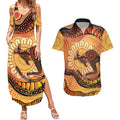 Indigenous Kangaroo Australia Couples Matching Summer Maxi Dress and Hawaiian Shirt Australian Aboriginal Art Proud