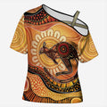 Indigenous Kangaroo Australia Cross Shoulder Shirt Australian Aboriginal Art Proud
