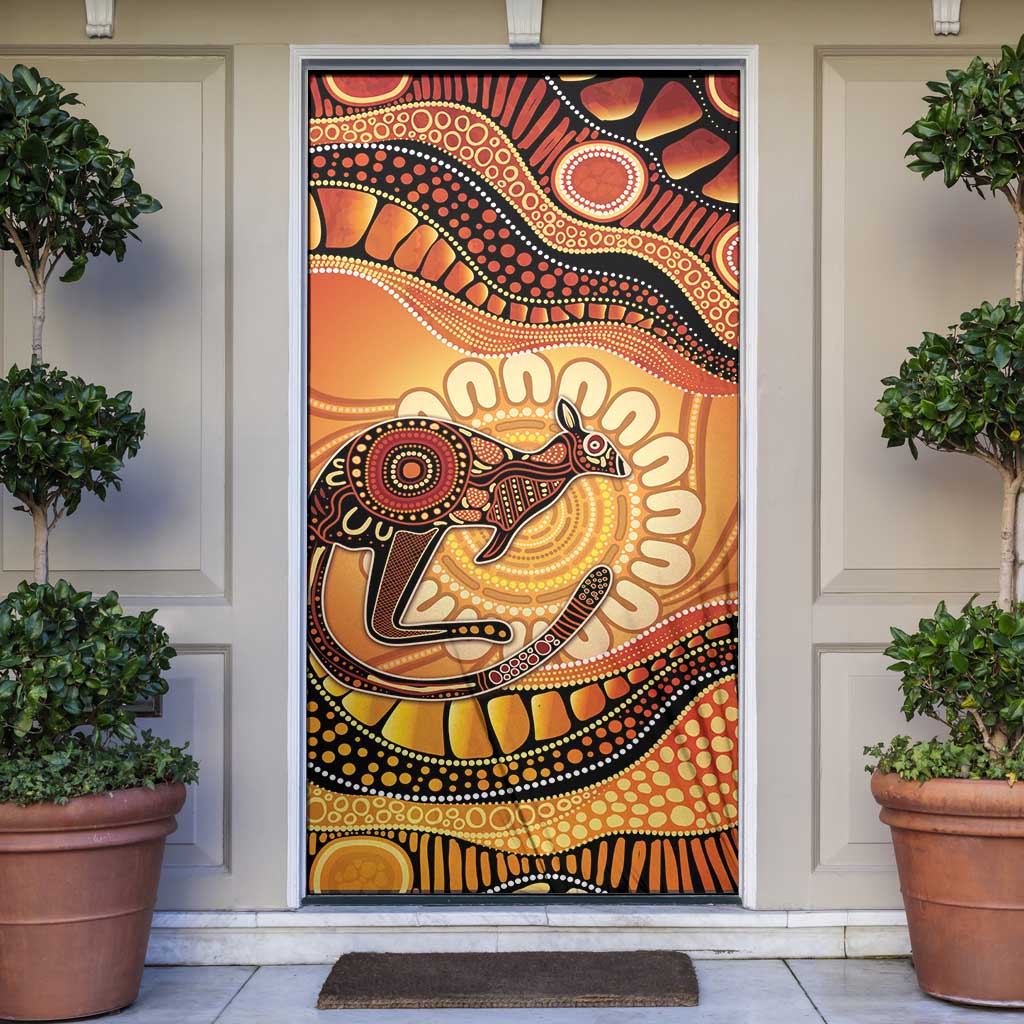 Indigenous Kangaroo Australia Door Cover Australian Aboriginal Art Proud