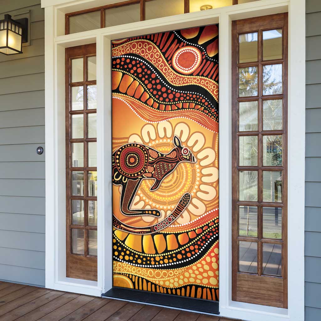 Indigenous Kangaroo Australia Door Cover Australian Aboriginal Art Proud