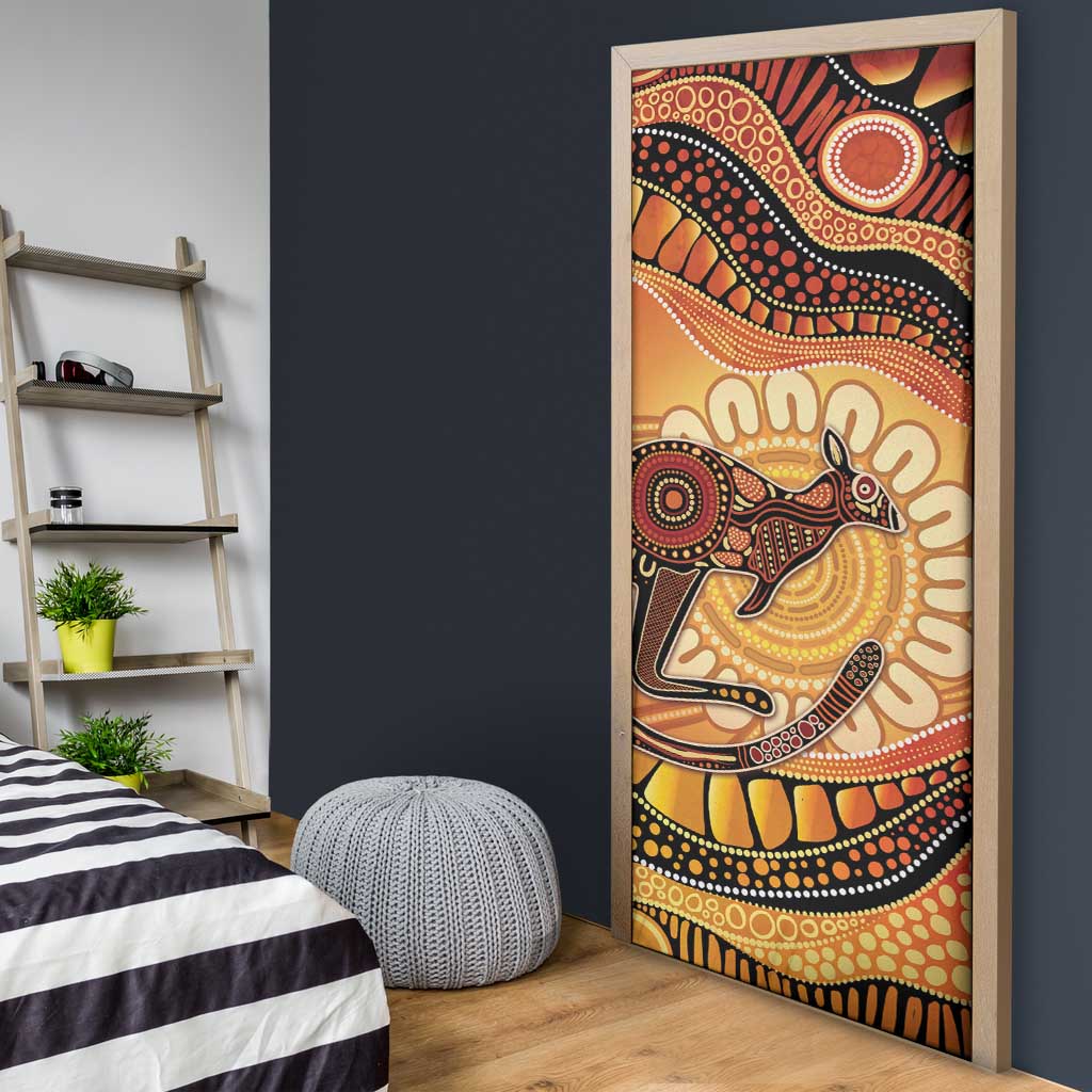 Indigenous Kangaroo Australia Door Cover Australian Aboriginal Art Proud