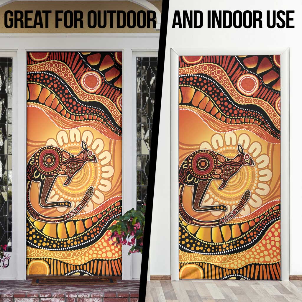 Indigenous Kangaroo Australia Door Cover Australian Aboriginal Art Proud