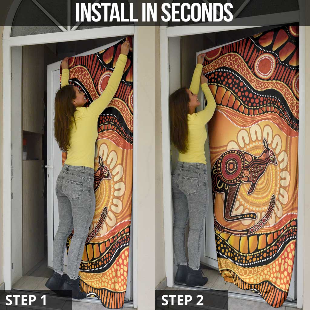Indigenous Kangaroo Australia Door Cover Australian Aboriginal Art Proud