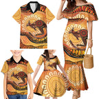 Indigenous Kangaroo Australia Family Matching Mermaid Dress and Hawaiian Shirt Australian Aboriginal Art Proud