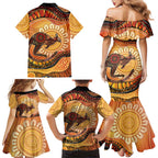 Indigenous Kangaroo Australia Family Matching Mermaid Dress and Hawaiian Shirt Australian Aboriginal Art Proud