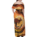 Indigenous Kangaroo Australia Family Matching Off Shoulder Maxi Dress and Hawaiian Shirt Australian Aboriginal Art Proud