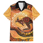 Indigenous Kangaroo Australia Family Matching Puletasi and Hawaiian Shirt Australian Aboriginal Art Proud