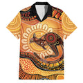 Indigenous Kangaroo Australia Family Matching Short Sleeve Bodycon Dress and Hawaiian Shirt Australian Aboriginal Art Proud