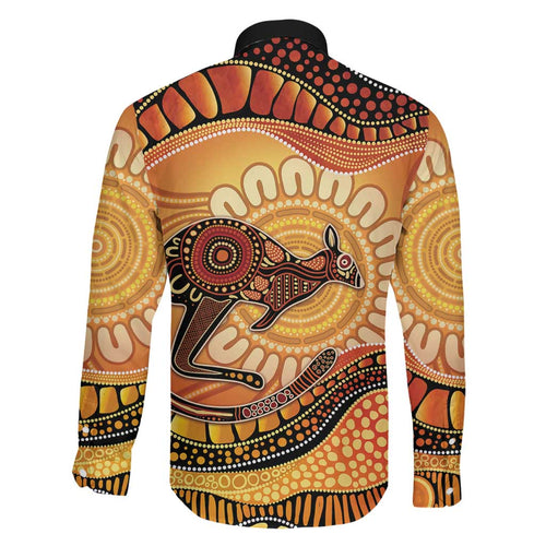Indigenous Kangaroo Australia Family Matching Summer Maxi Dress and Hawaiian Shirt Australian Aboriginal Art Proud