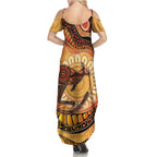 Indigenous Kangaroo Australia Family Matching Summer Maxi Dress and Hawaiian Shirt Australian Aboriginal Art Proud